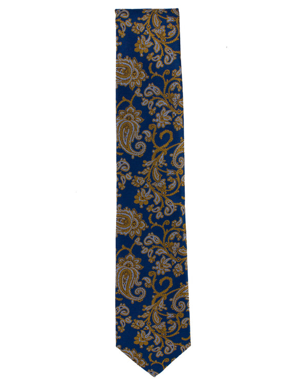 Yellow Paisley Silk Tie